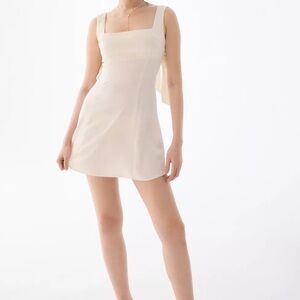 UO Bri Double Bow Satin Mini Dress